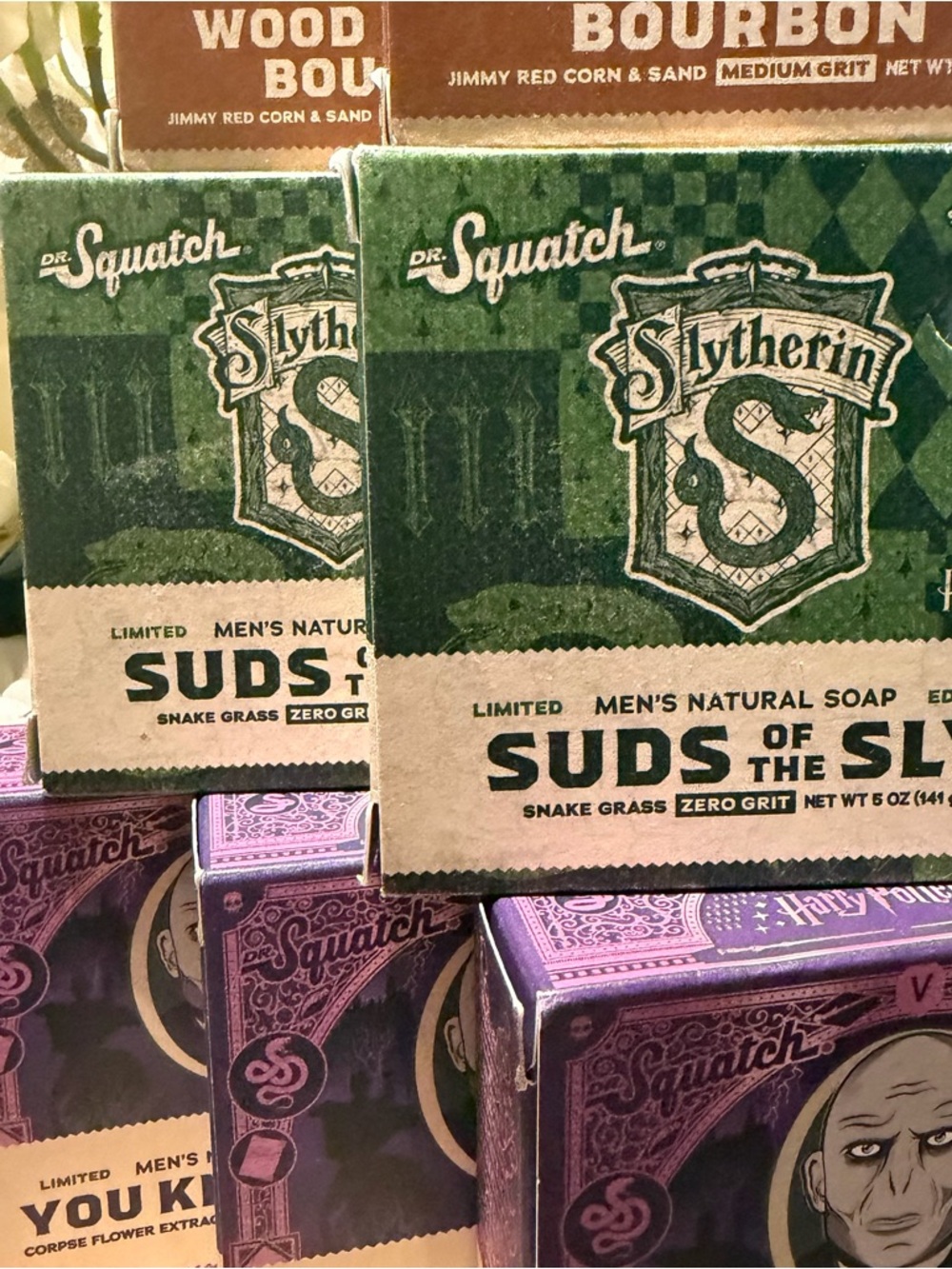 Dr. Squatch Men's 5 Limited Edition Harry Potter Soaps and 2 Barrel Bourbon soap - Picture 4 of 9